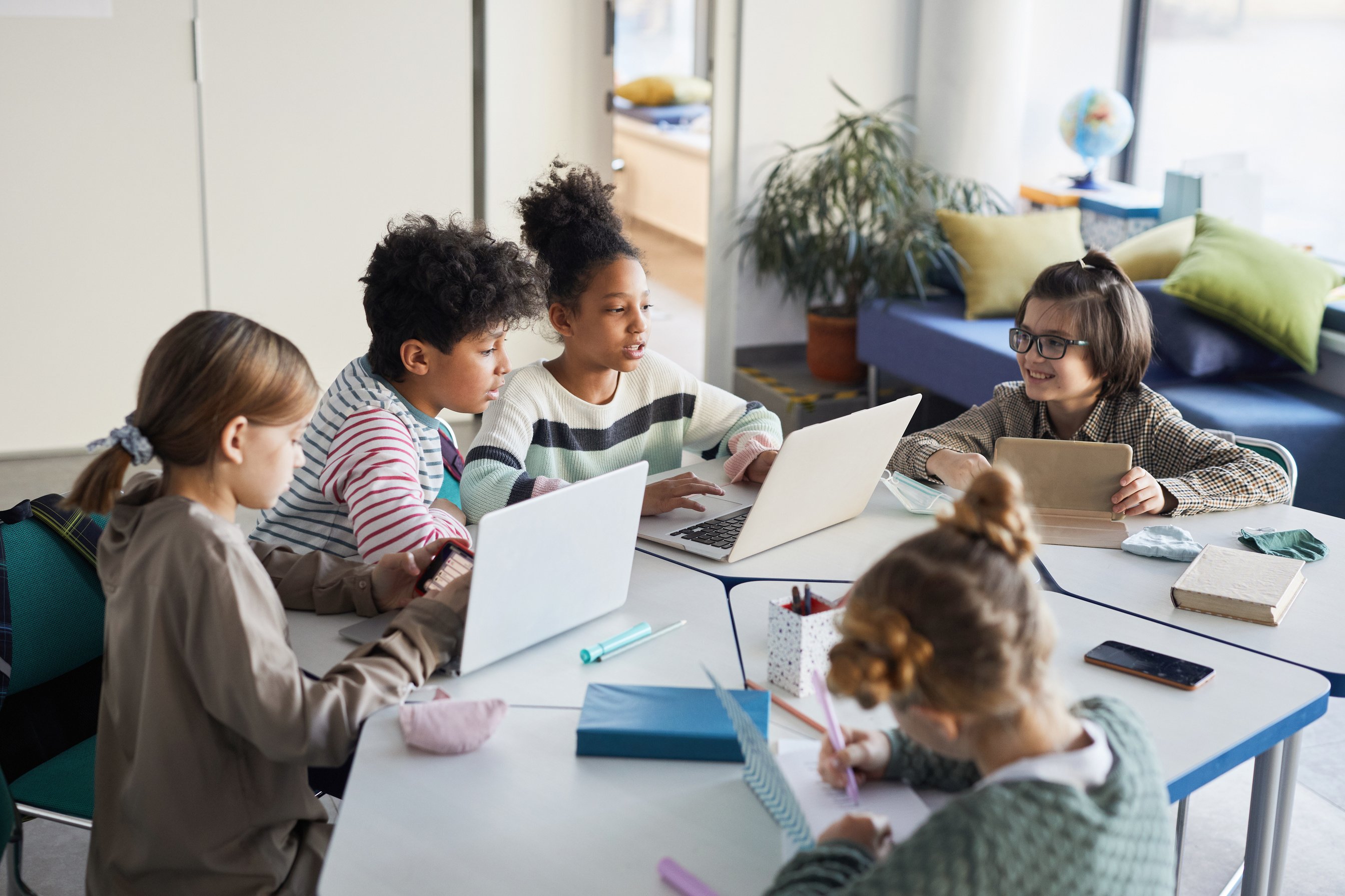 Kids Studying in Group